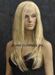   FRONT WIG Long Straight Strawberry Blonde & Pale Blonde Mix.  