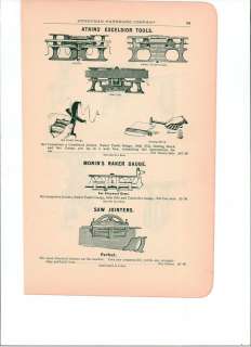 1909 Atkins Excelsior Saw Tools Morins Raker Gauge ad  