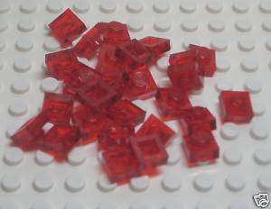 x25 NEW Lego Plates 1 x 1 Trans Red Plate bp17  