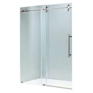Vigo 60 In. X 66 In. Frameless Tub Door in Chrome With Clear Glass 