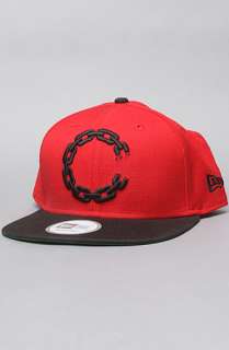 Crooks and Castles The New Era Chain C Snapback Hat in Scarlet Black 