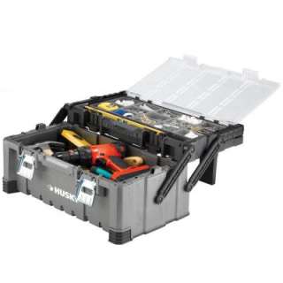 Husky 22 in. Cantilever Plastic ToolBox with Metal Latches