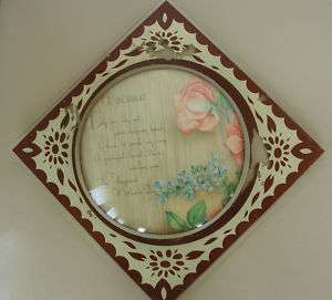 VINTAGE BUBBLE GLASS WALL PLAQUE MOTHERS DAY POEM PRINT  