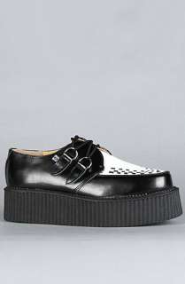 The Mondo Creeper Shoe in Black and White Leather  Karmaloop 