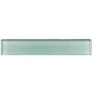 Daltile Glass Reflections 1 in. x 6 in. Whisper Green Glass Liner Wall 