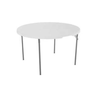 Lifetime 48 in. White Granite Round Fold in Half Table 280064 at The 