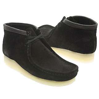 Mens Clarks Wallabee Boot Black Suede Shoes 