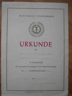 Urkundenvordrucke blanko * DDR Volksarmee * NVA ca. 1976   1987 in 
