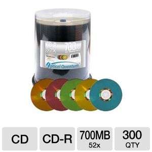 Optical Quantum OQCDR52CRLS CD R Spindle   300 Pack, 52X CD R, Color 