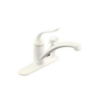 Coralais 2 Hole 1 Handle Low Arc Kitchen Faucet with Side Sprayer and 