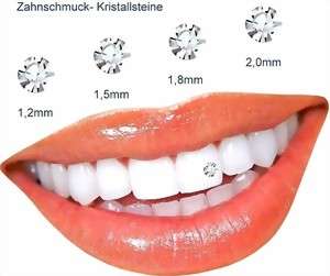 Kristall Zahnschmuck 25 Stück freie Auswahl 1,2   2 mm  