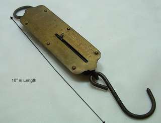 VINTAGE Brass Chatillon & Sons NY Hanging Scale 50 lbs  