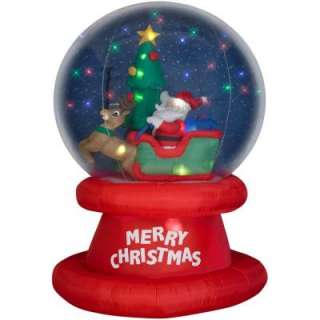 Home Accents Holiday 6 Ft. LED Lighted Santa Snowglobe Airblown 83727 