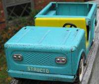 Vintage 1950s Structo Jeep Aqua Green Color Great Played With 