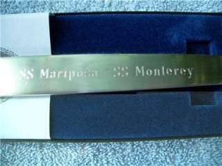 SS Monterey SS Mariposa PFEL Letter Opener IOB RARE  