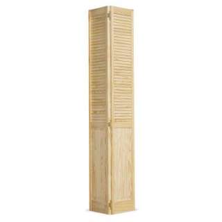   . Wood Unfinished Half Louver Bi Fold Door 327119 6 