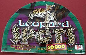 LEOPARD SPOTS ~ IGT ARCHED SLOT MACHINE SCREENED GLASS  