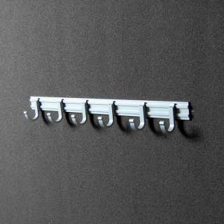 Aluminum Wall Coat Hat Clothes Rack With Movable Hooks  