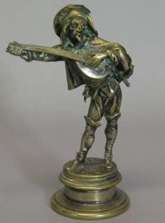 Antique 19th C, French Bronze Sculpture of Arab Musician c. 1890 