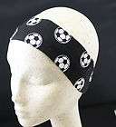 soccer ball theme headband black white cotton soft stretch hair