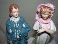 Lefton China Vintage Pinkie And Blue Boy Handpainted Two Pieces 