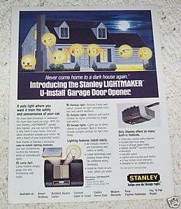 1987 Stanley lightmaker garage Door opener   1 PAGE AD  