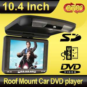 Black Overhead 10.4 Car DVD Player Wireless Headphones Games Handle 