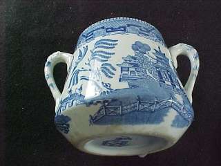 Ridgway Ridgways 1832 Oriental Flow Blue Sugar Bowl  