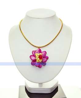 them quickly fashion 17 red agate yellow pearl flower necklace