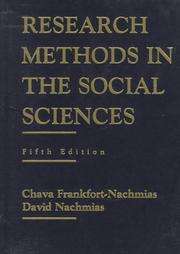 Research Methods in the Social Sciences by David Nachmias and Chava 