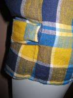 RALPH LAUREN Wrap Shirt Size XL 14 16 Blouse MADRAS Plaid Sleeveless 