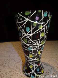 Mid Century Italy Signed Black Spotted Art Vase Raymor Rosenthal 