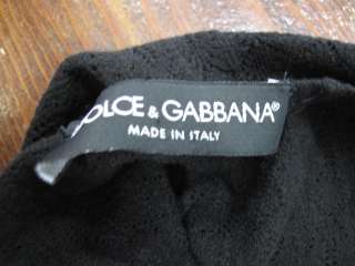 Dolce & Gabbana Black Crochet Sheer Scoop Neck Cap Sleeve Top 40 