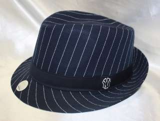 NY Yankees NAVY/ WHT PINSTRIPE Fedora Cooperstown Collection by 