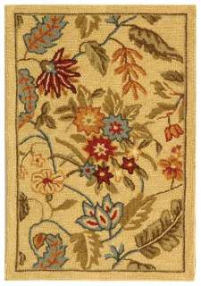 Hand hooked Paradise Ivory Wool Area Rugs 2 x 3  