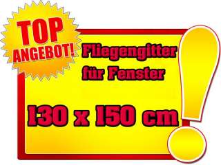 FLIEGENGITTER FENSTER 110x130 weiss INSEKTENSCHUTZ FENSTER ALU RAHMEN 