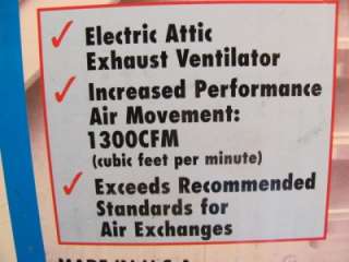 Power Attic Ventilator Gable Mount fan, Cool Attic, up to 2400sq. ft 