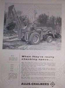 1960 Allis Chalmers Tractor AD D14 with backhoe  