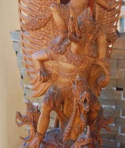Hindu Kurma Vishnu Carved Wood Statue Avatar Ornate 20  