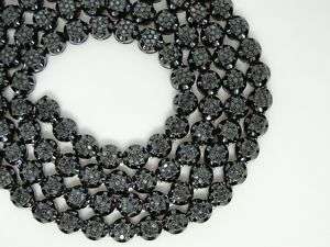 ROW MENS BLACK CLUSTER DIAMOND CHAIN NECKLACE 8 CT  