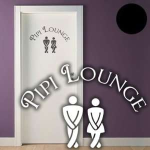A651 Tür /Wandtattoo Pipi Lounge 30cm x 20cm schwarz (erhältlich 
