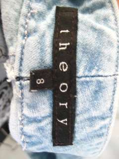 THEORY Light Wash Boot Cut Denim Faded Jeans Pants Sz 8  