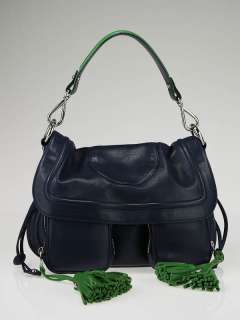 Marc Jacobs Blue Lambskin Leather Angela Shoulder Bag  