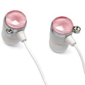  Ear Drops Pink Crystal Rhinestone Jeweled Earbud Earphones 
