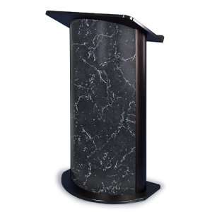  Pyrenees Marble Curved Radius Lectern with Black Anodized 