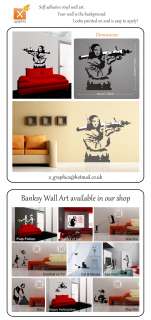 Banksy Mona Lisa Bazooka Wall Art interior vinyl decal  