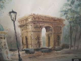 Fantastic John Bampfield Oil on Canvas Arc de Triomphe  
