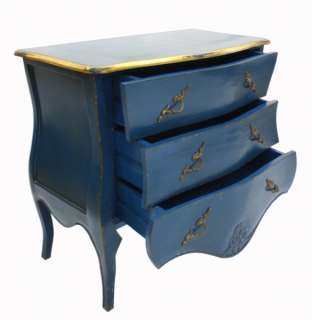 French designer furniture chest of drawers navy blue painted funky 