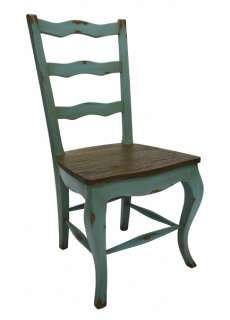 French Rustic Country Dining Table & and Chairs set Designer Teal Blue 