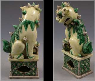 Fine Chinese Kangxi Period Glazed Foo Dog Statue  